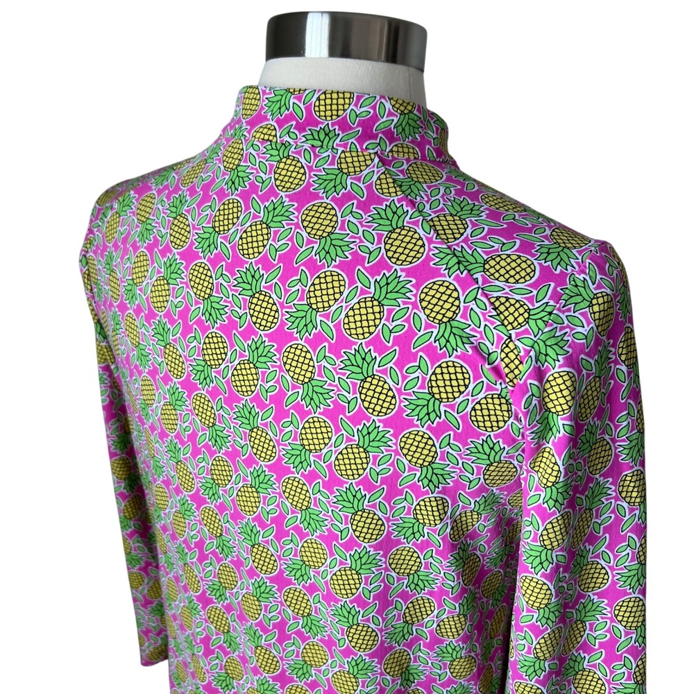 IBKUL Womens Pink Pineapple Print UPF 50+‎ Quarter Zip Golf Sporty Dress Small - Picture 8 of 15